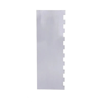 Stainless Steel Double-Sided Cake Scraper - Smooth & Textured Edges