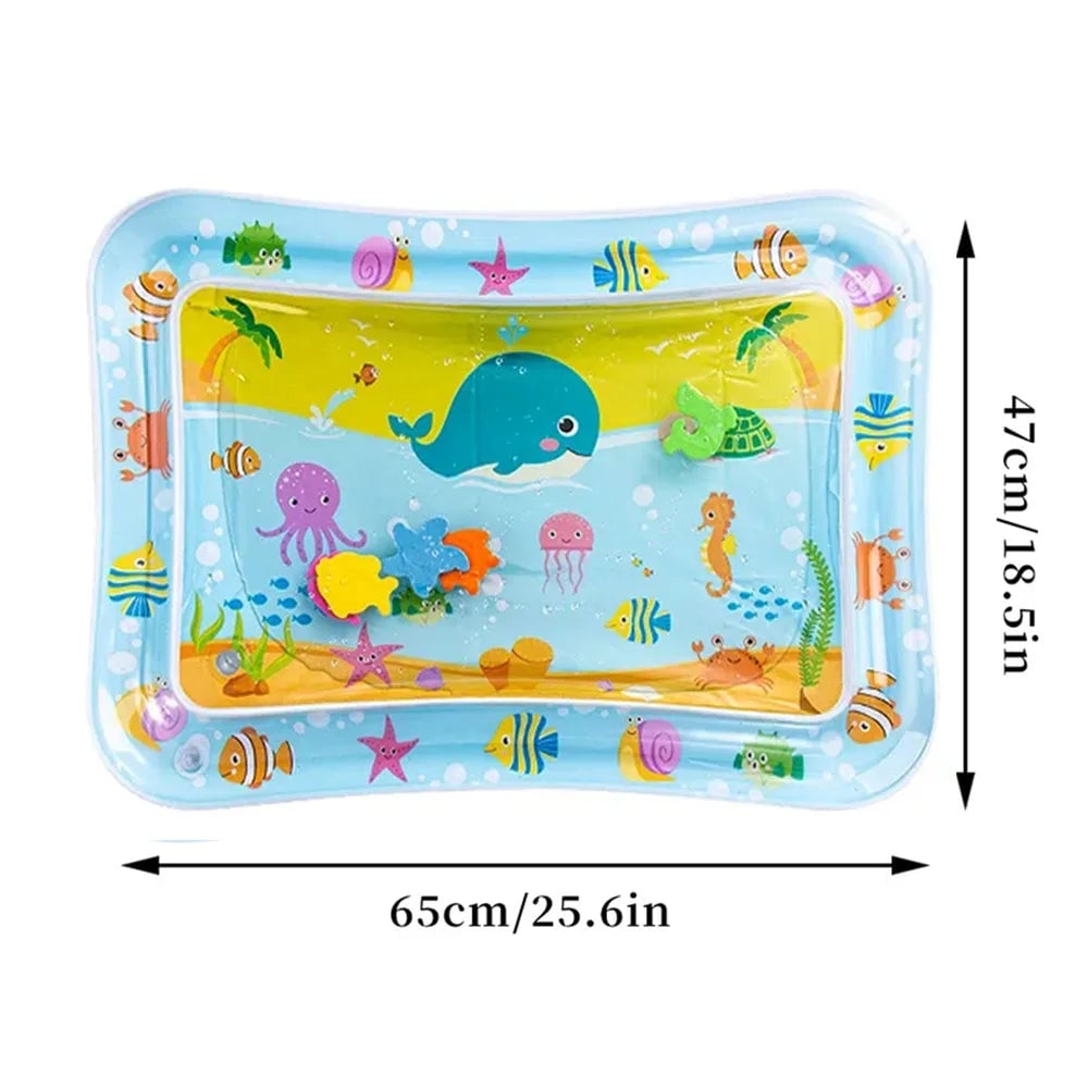 PVC Baby Water Play Mat - Inflatable Tummy Time Activity Cushion