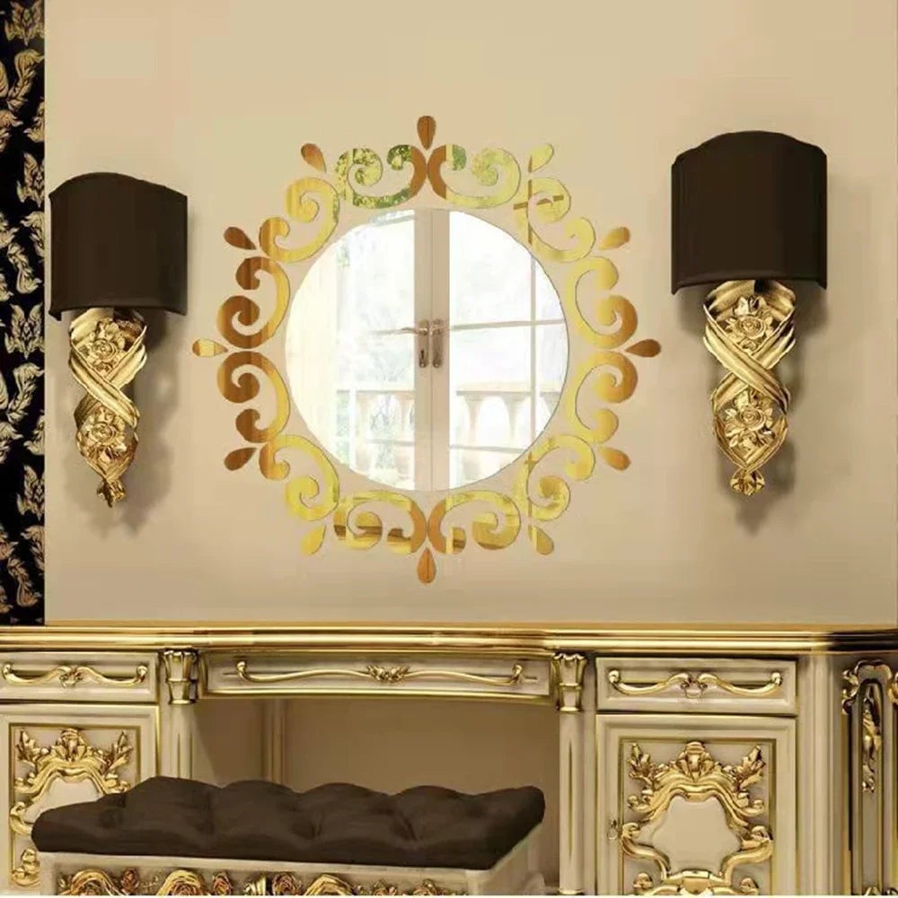 3D Acrylic Mirror Lace Wall Stickers - ECO-Friendly Decor Decals