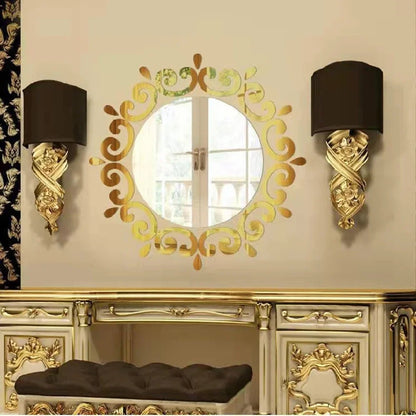 3D Acrylic Mirror Lace Wall Stickers - ECO-Friendly Decor Decals