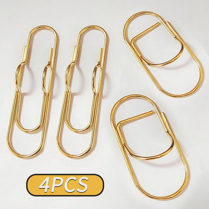 Golden Metal Pen Holder Clip Bookmark - Portable Office School