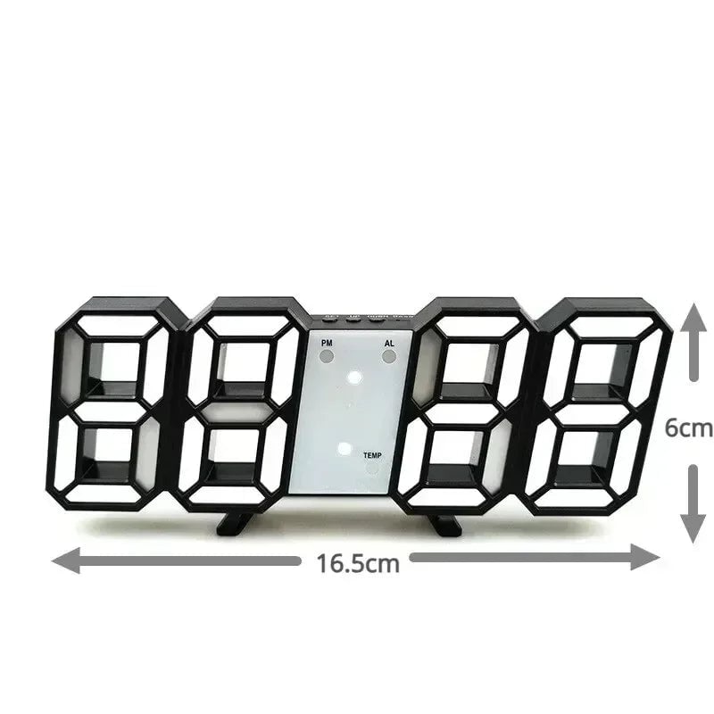 LED Digital Wall Clock with Alarm - Modern Electronic Table Display