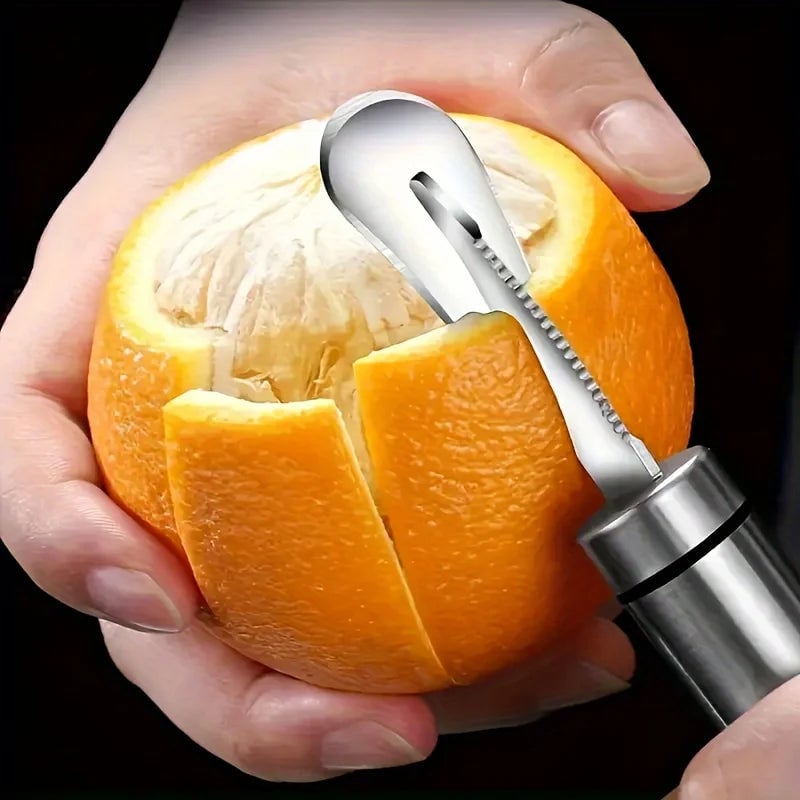 Stainless Steel Citrus Peeler Tool with Handle - Orange Lemon