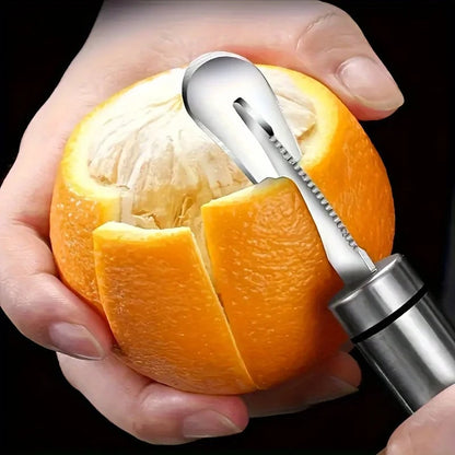 Stainless Steel Citrus Peeler Tool with Handle - Orange Lemon