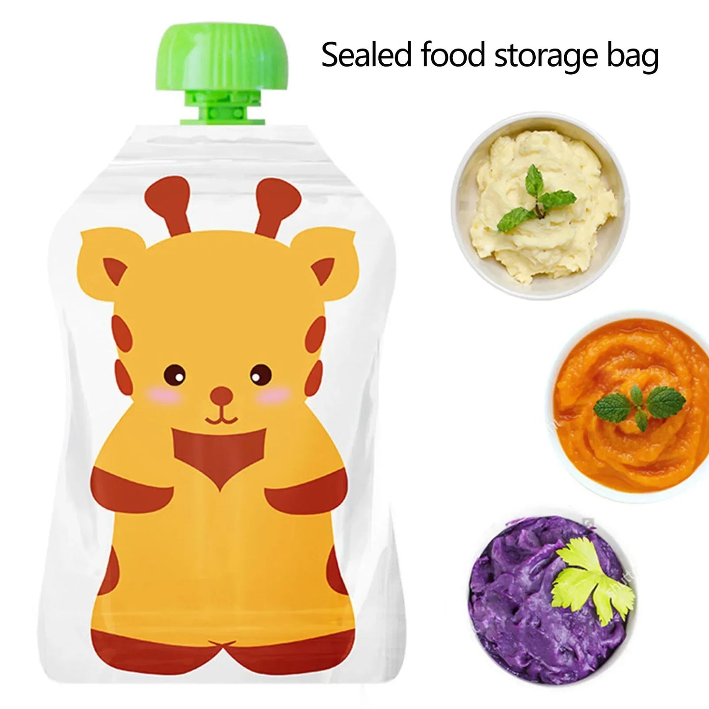 8pcs 148ml Reusable Squeeze Bottles Food Storage Bags for Toddlers