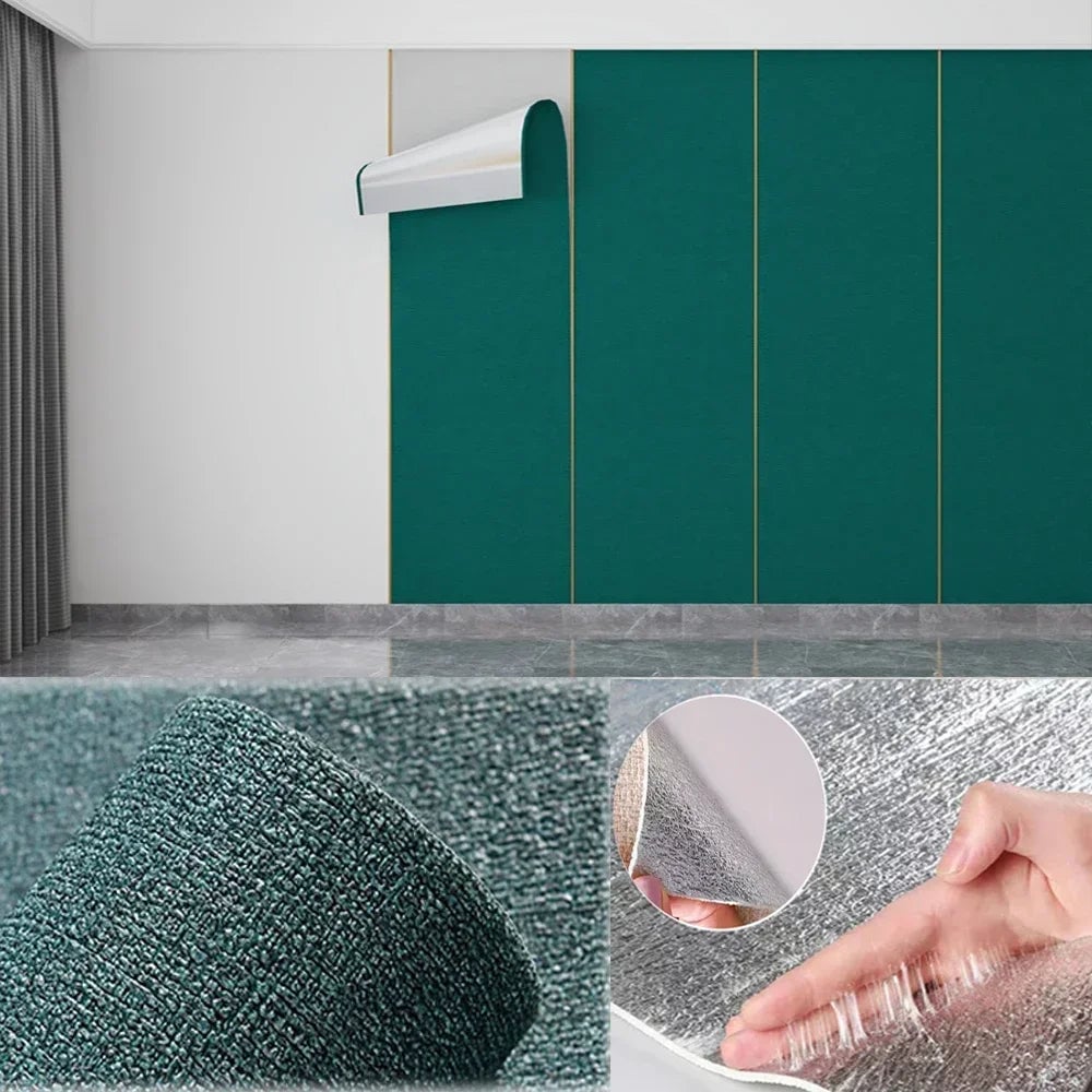 PVC Waterproof 3D Linen Self Adhesive Wall Stickers Bedroom Decor