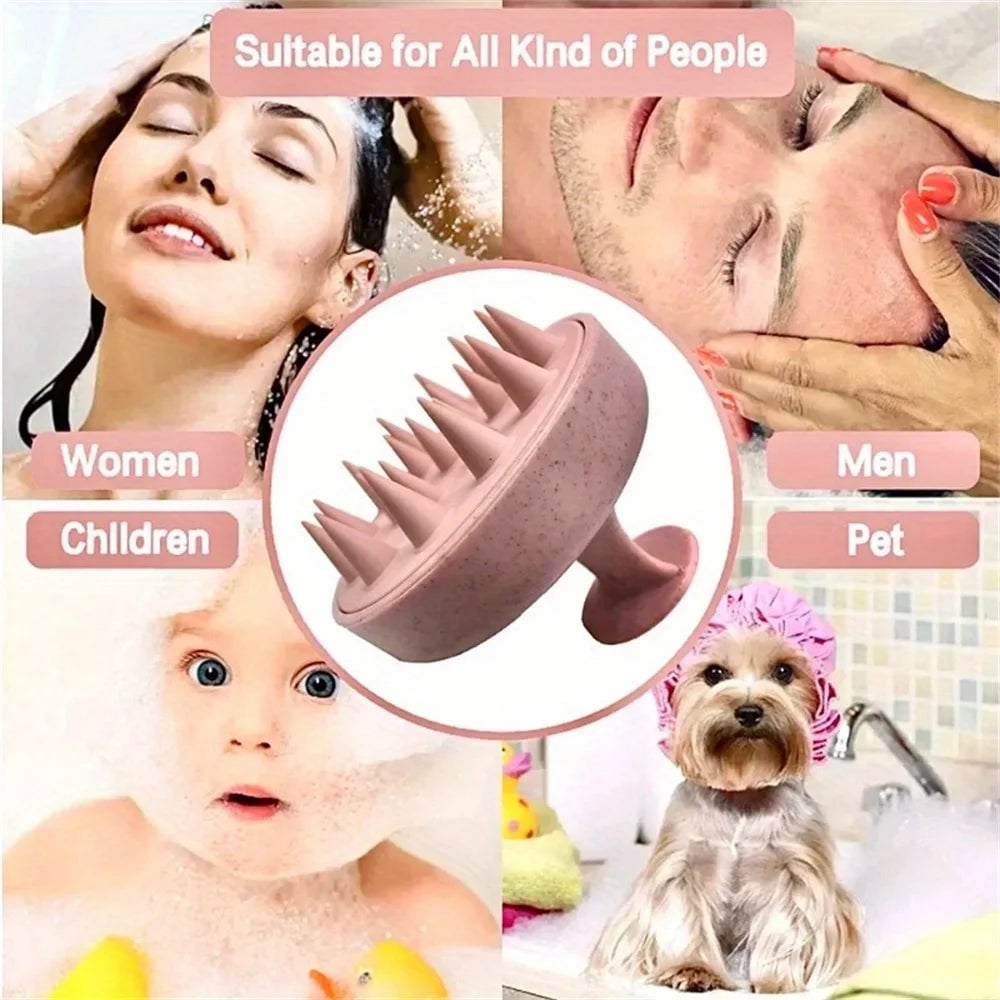 Silicone Shampoo Brush Scalp Massage Comb Hair Washing Tool