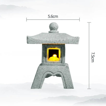 Sandstone Mini Pagoda Lantern - LED Garden Light Zen Landscape Statue