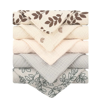 5PCS Soft Cotton Gauze Baby Towels - Absorbent Face Washcloths