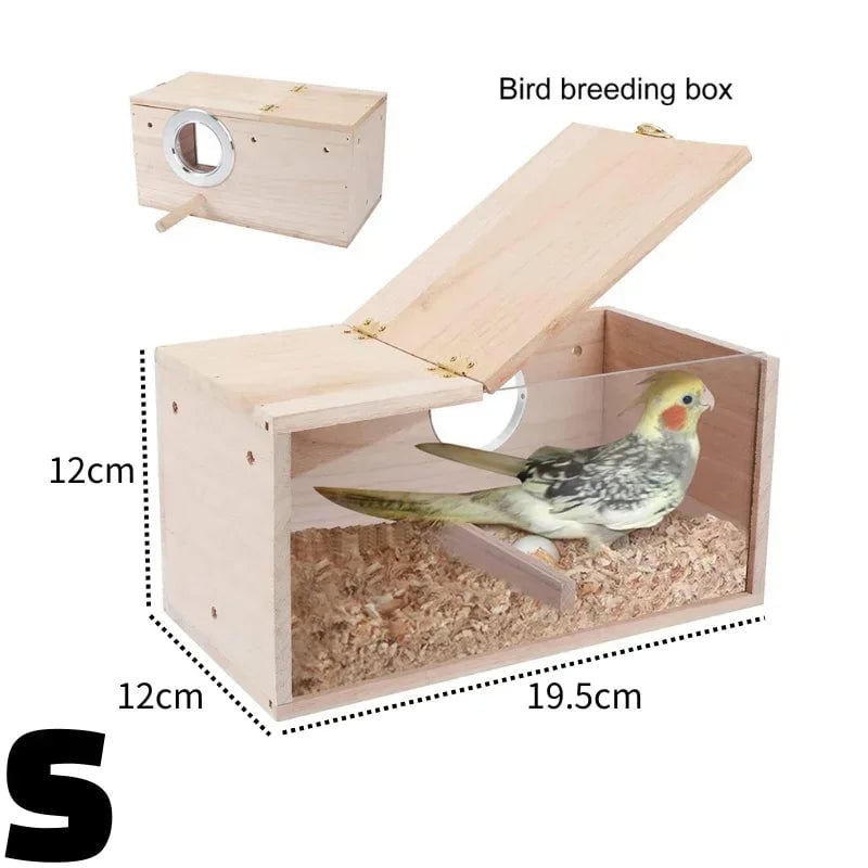 Transparent Parakeet Cockatiel Nesting Box Easy Clean Bird House