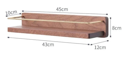 Wall Mounted Wooden Towel Rack Paper Holder Bathroom Storage Shelf