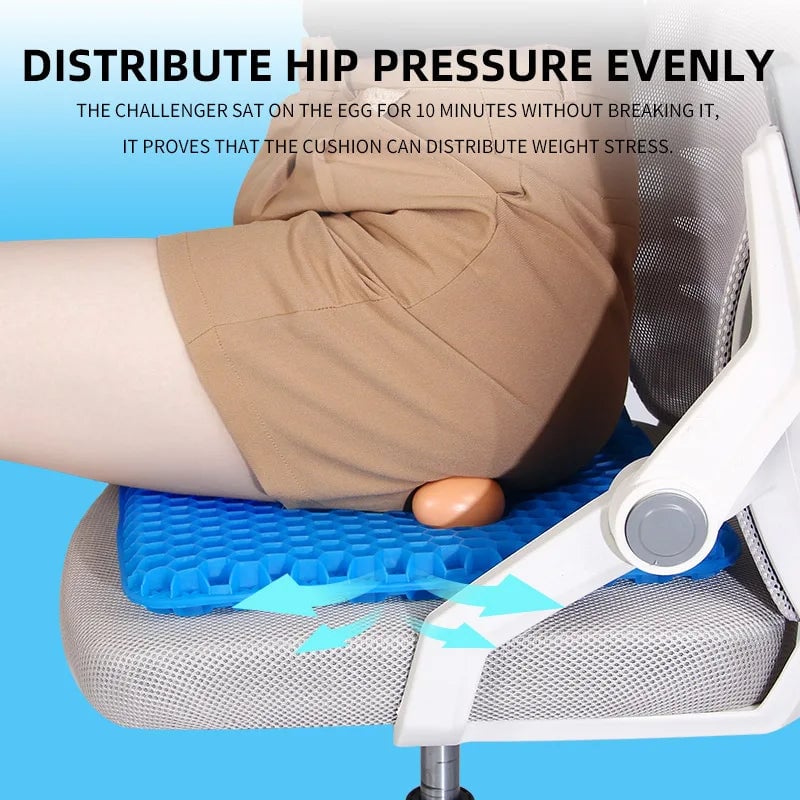 Gel Seat Cushion Honeycomb Design Pressure Relief Tailbone Pain