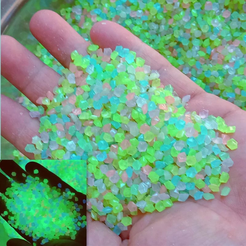 Glow In Dark Pebbles 1000pcs 3-5mm Luminous Garden Aquarium Decor