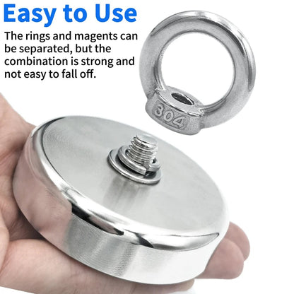 N52 Neodymium Fishing Hook Magnet D16-D42mm Heavy Duty Eyebolt