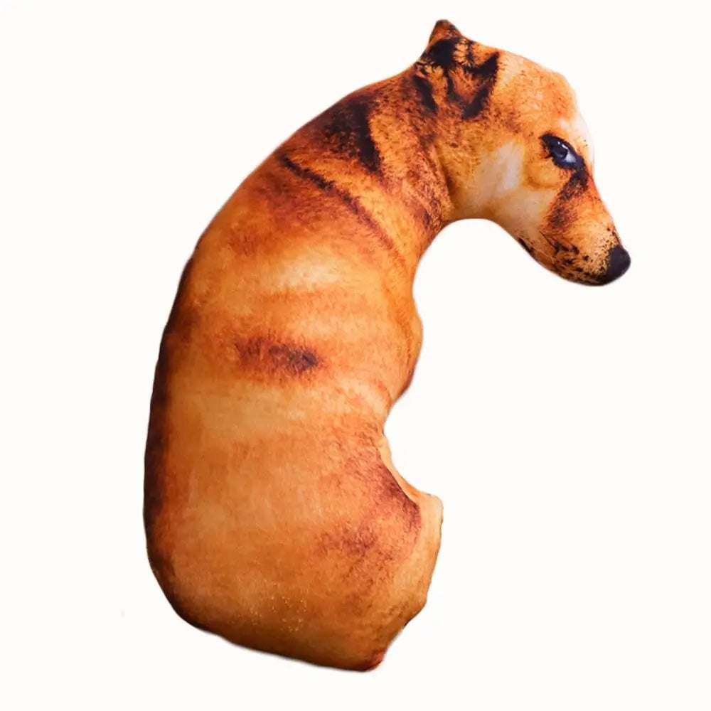 3D Lifelike Dog Head Throw Pillow - Cute Animal Print Cushion Toy