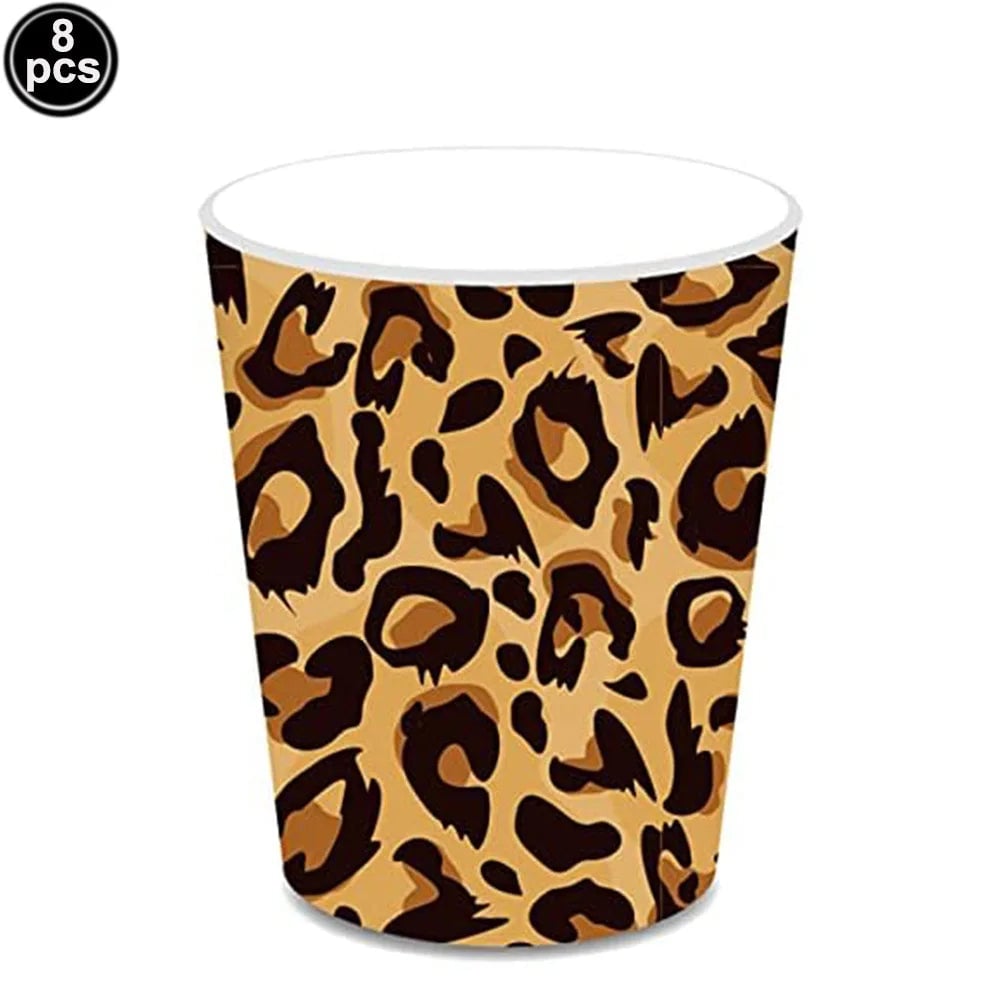 Jungle Animal Print Disposable Paper Plates Safari Party 8-Pack