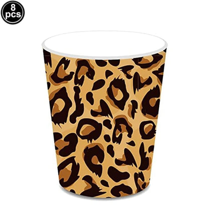 Jungle Animal Print Disposable Paper Plates Safari Party 8-Pack