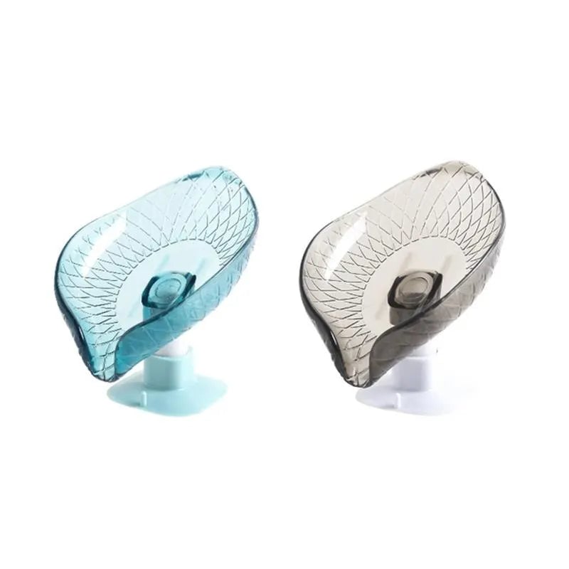 2pcs Draining Soap Dish Suction Cup Wall Mount Punch Free Storage