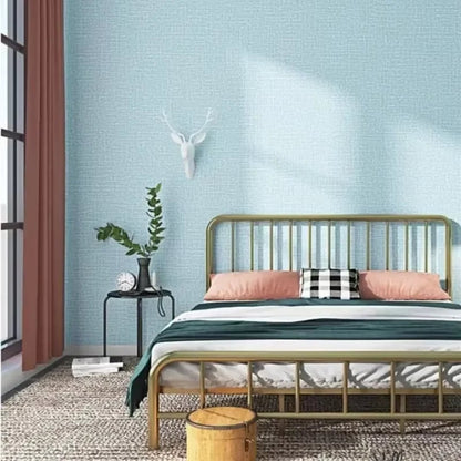 Waterproof Self Adhesive Linen Wallpaper - Plain Color Wall Stickers