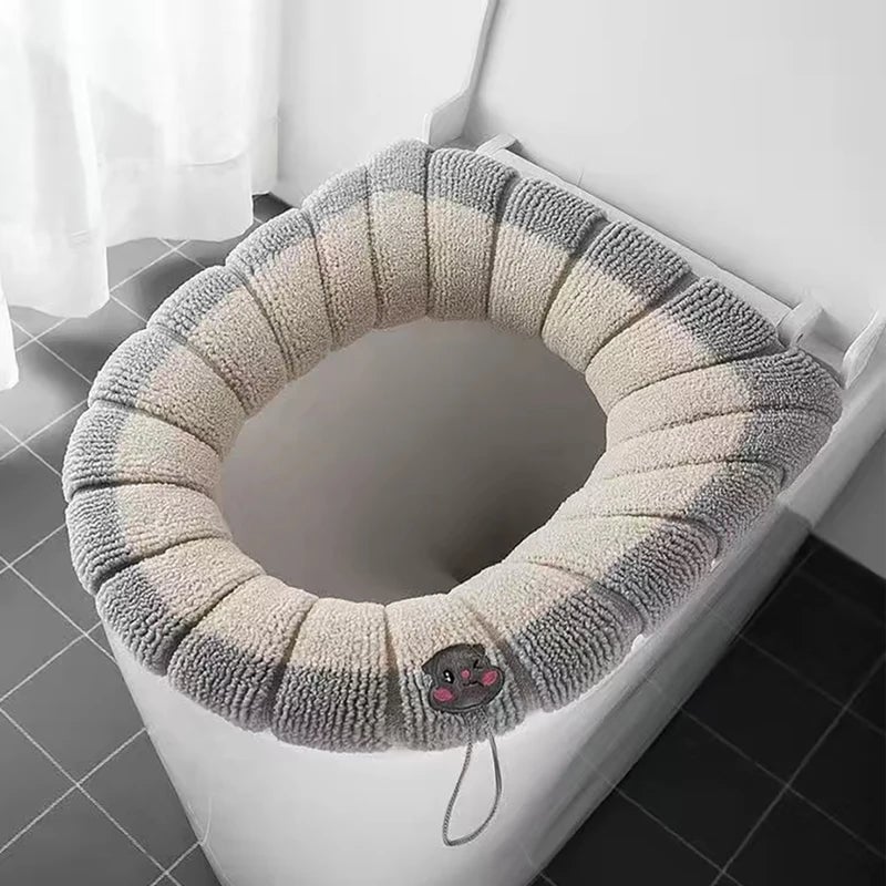 Soft Warm Pumpkin Pattern Toilet Seat Cover Cushion Universal Fit