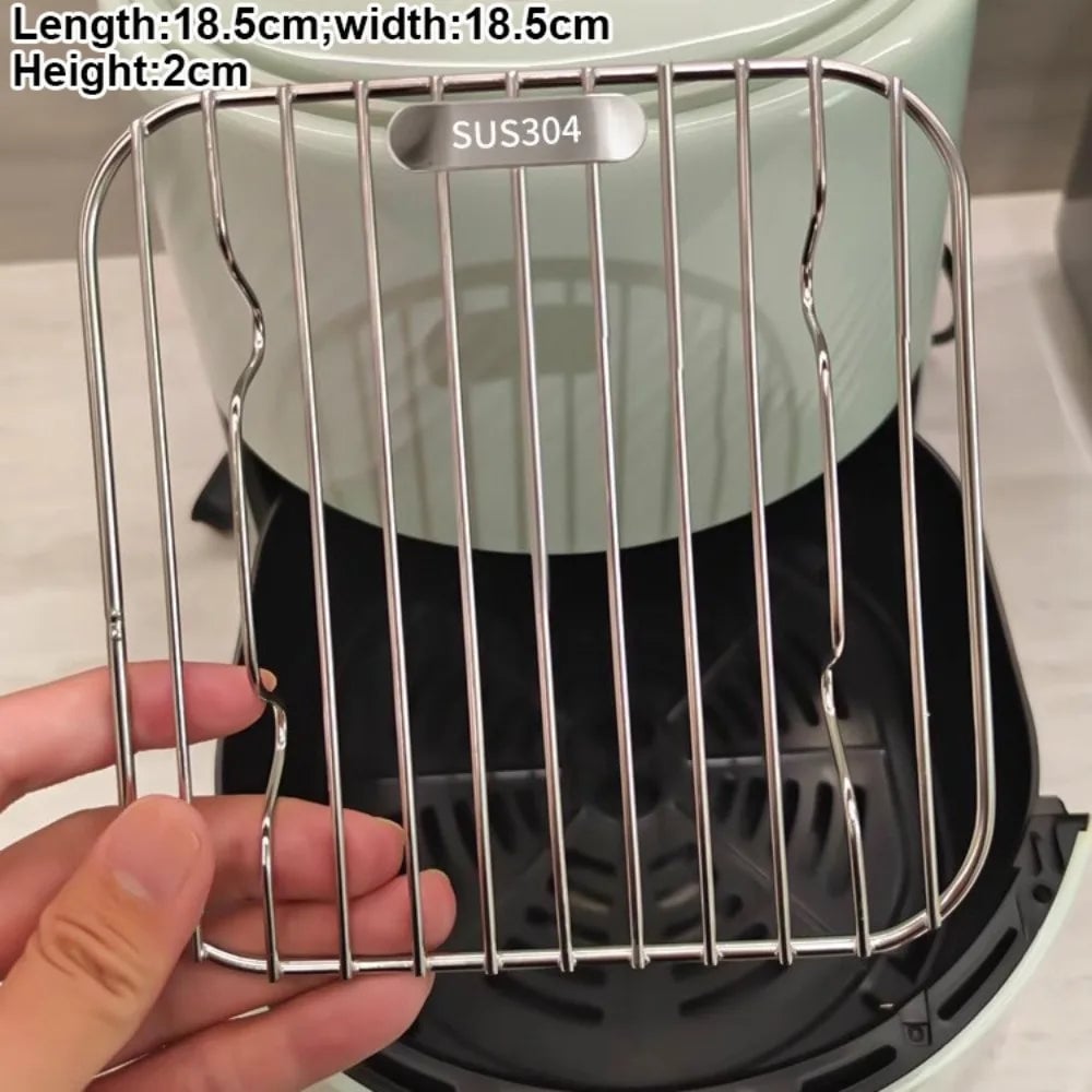 304 Stainless Steel Round Cooking Rack with Feet - Air Fryer BBQ