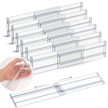 Adjustable Clear Plastic Drawer Dividers - 1/4/6pcs Organizers
