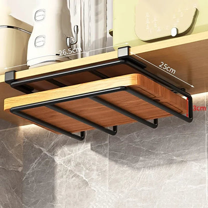 Under Cabinet Kitchen Organizer Rack Multi-Hook Storage Shelf