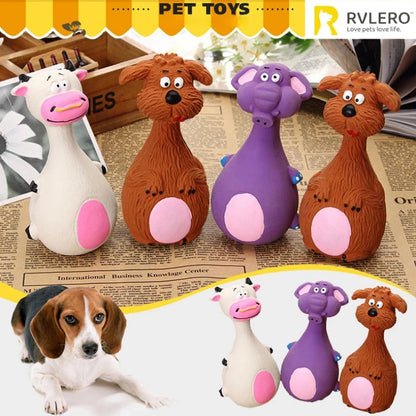 Rubber Teddy Bear Dog Chew Toy - Teeth Cleaning Voice Squeaker