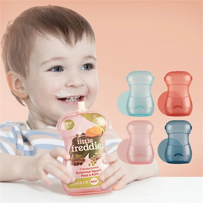 Baby Squeeze Food Pouch Holder - Self Feeding Fruit Puree Feeder