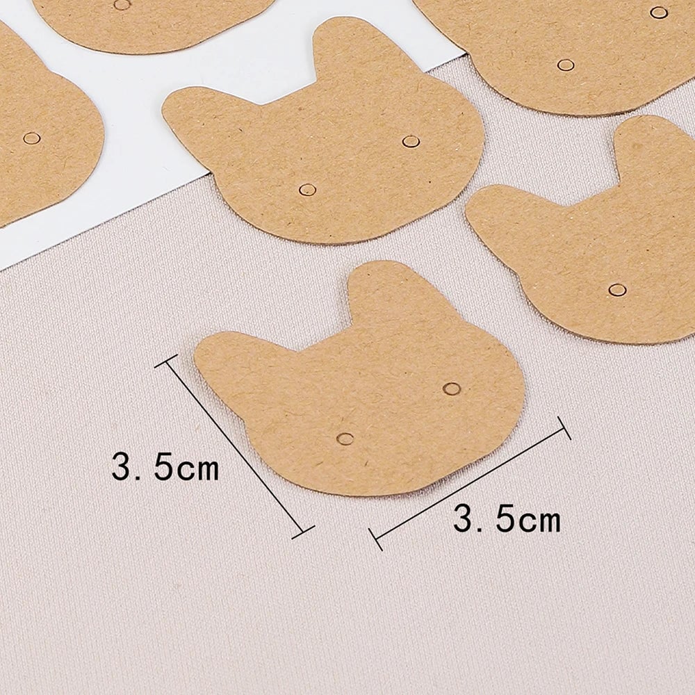 50pcs 3.5x3.5cm Cat Earring Display Cards Jewelry Packaging