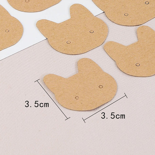 50pcs 3.5x3.5cm Cat Earring Display Cards Jewelry Packaging