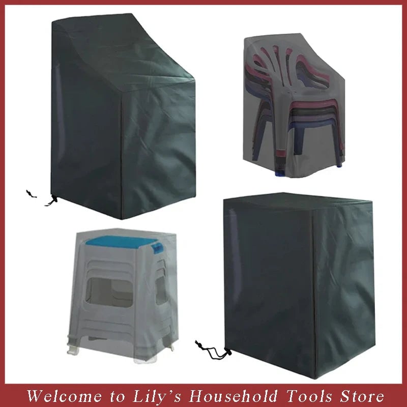 Waterproof Stacked Chair Dust Cover Garden Patio Furniture Protector
