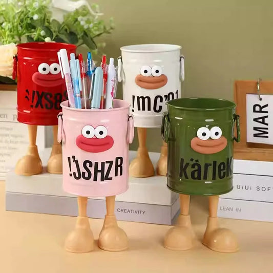Cartoon Desk Organizer Multi-Compartment Pen Pencil Holder Storage