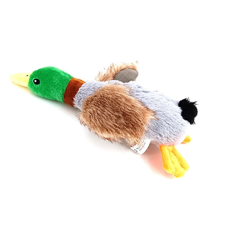 Plush Duck Squeaky Dog Chew Toy with Rope - Dental Cleaning Sound