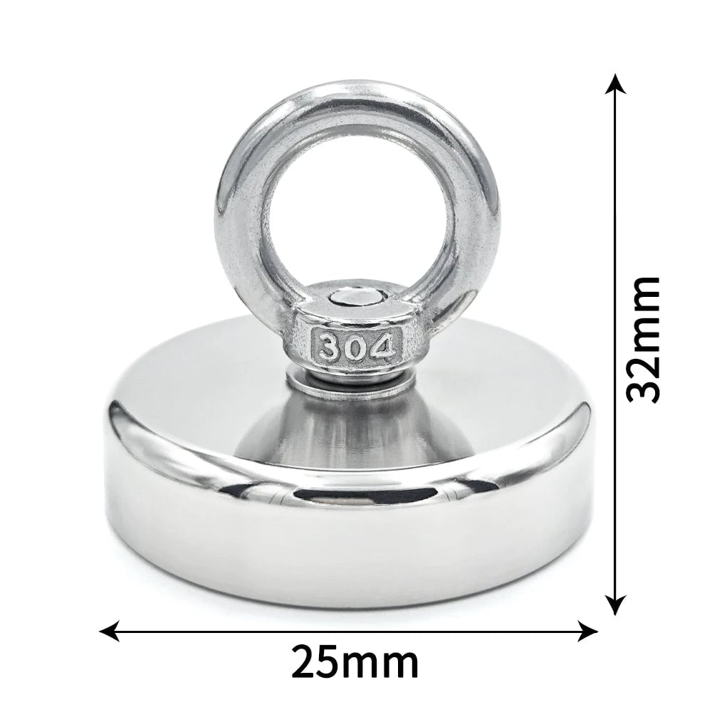 N52 Neodymium Fishing Hook Magnet D16-D42mm Heavy Duty Eyebolt