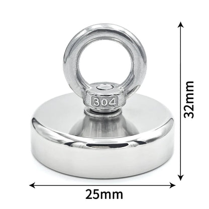 N52 Neodymium Fishing Hook Magnet D16-D42mm Heavy Duty Eyebolt