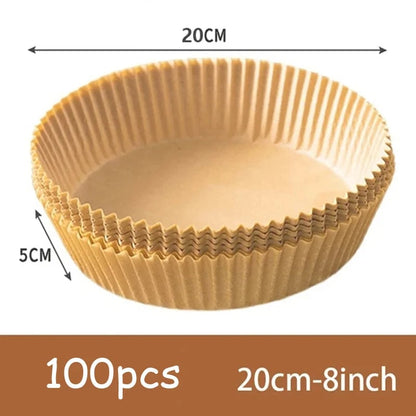 50Pcs Non-Stick Round Air Fryer Paper Liners Disposable Baking