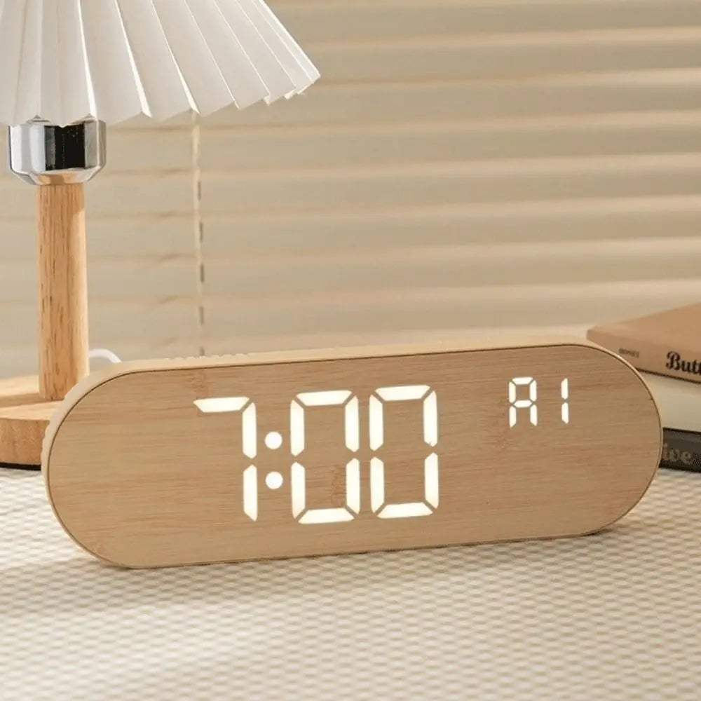Nordic Minimalist Digital Wall Clock Silent Alarm Temperature Date