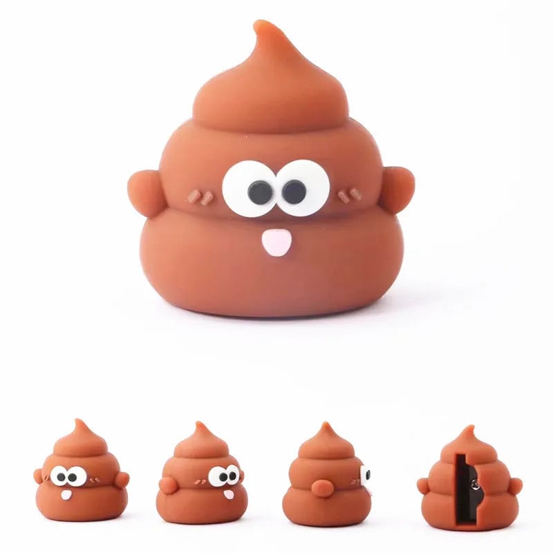 Mini Poop Emoji Pencil Sharpener - Cute Desktop School Supplies