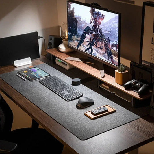 Large Wool Felt Desk Mat - Anti-Slip Computer Mouse Pad Gaming