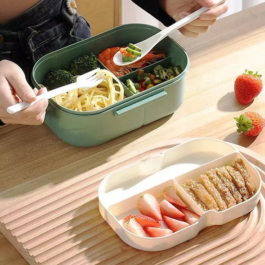 Portable Lunch Box Set - Single/Double Layer Food Container with Utensils