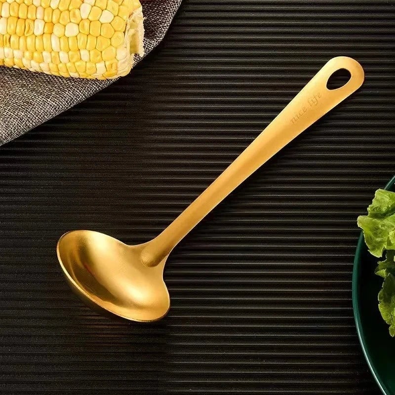 Korean Stainless Steel Kitchen Utensil Set - Spatula, Soup Spoon