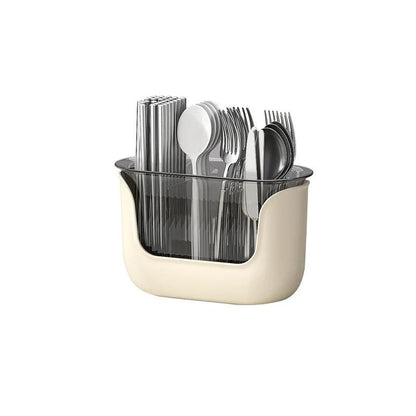 3-Compartment Kitchen Cutlery Holder with Drain - Flatware Organizer