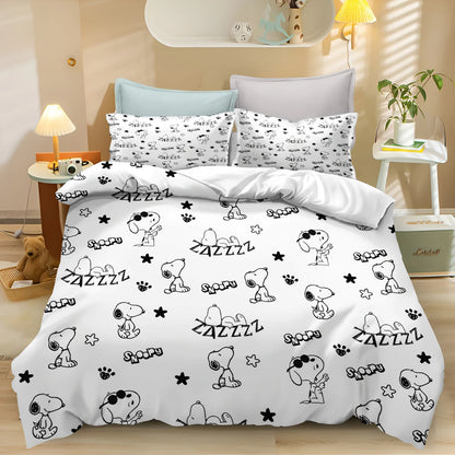Snoopy Peanuts 3D King Size Duvet Cover Comforter Bedding Set
