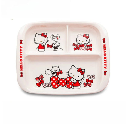 Kids Divided Dinner Plate - Cartoon Dishwasher Safe Shatter Resistant