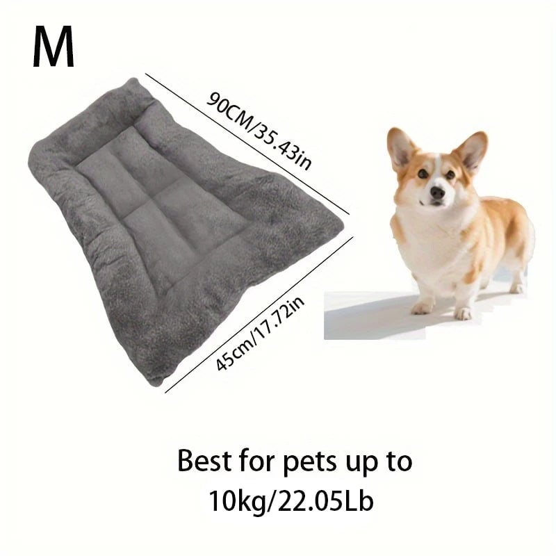 Large Plush Dog Bed - Thickened Soft Polyester Crate Mat Pet Sofa