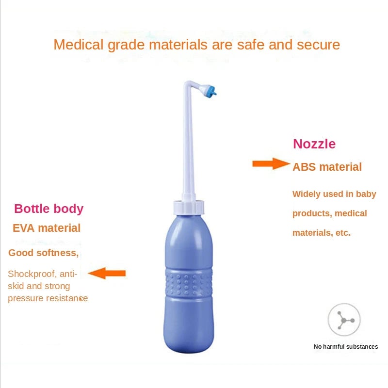 650mL Portable Bidet Bottle Retractable Spray Nozzle Travel Hygiene