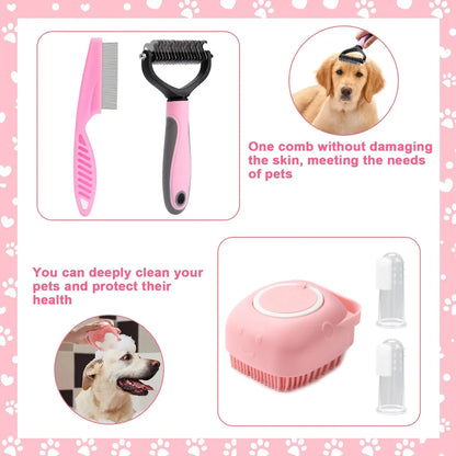 8-Piece Dog Grooming Set: Self-Cleaning Brushes, Nail Clippers & Files
