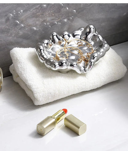 Cloud Shape Self-Draining Plastic Soap Dish - Bathroom Shower Tray