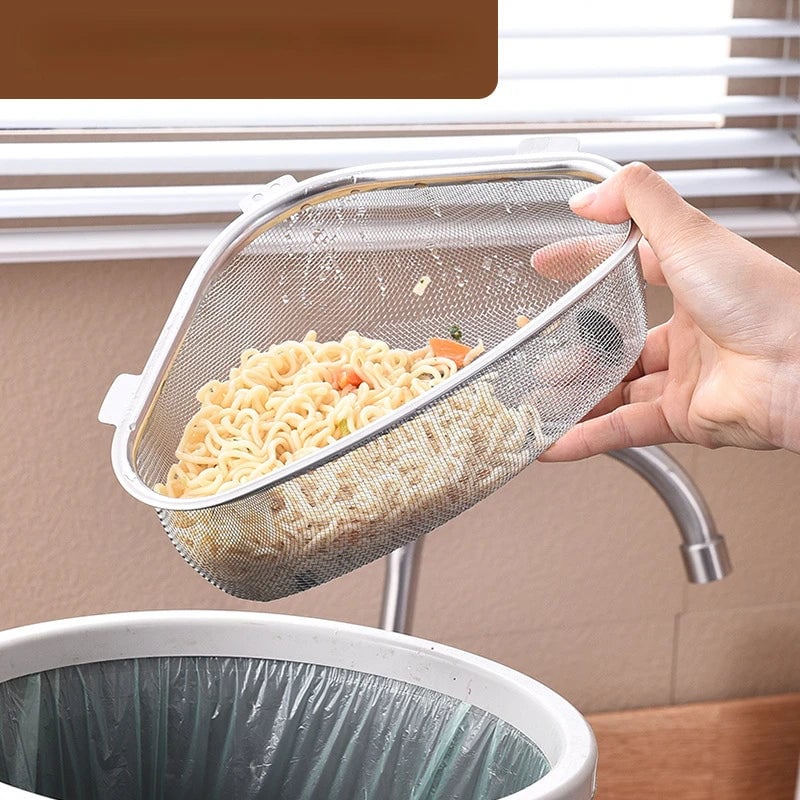 Stainless Steel Triangle Drain Basket Food Filter Kitchen Sink
